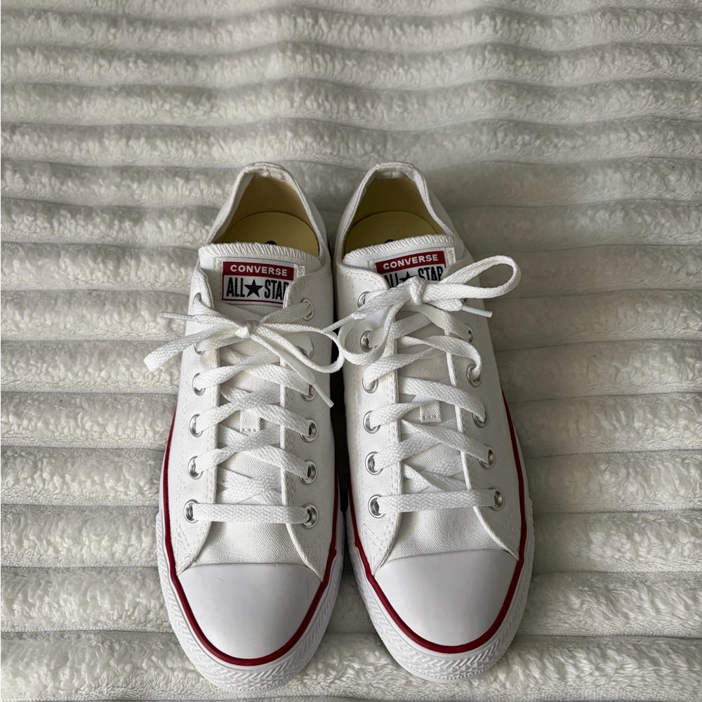 Converse White and Red Low-Top Sneakers